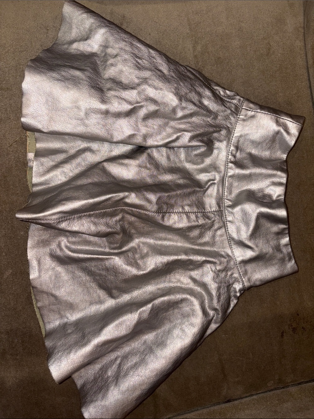 Girls' Metallic Silver Flared Skirt
